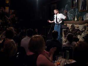 This image shows the way contestants emote, and the type of venue at which they perform.