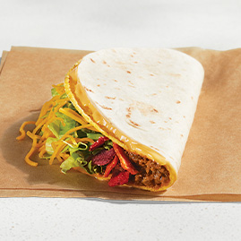 a taco bell soft shell taco