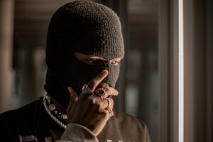 Man wearing ski mask